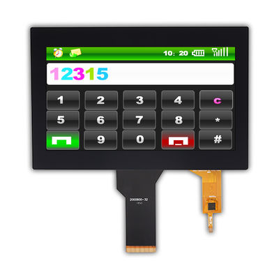 WVGA 200nit TFT এলসিডি টাচ স্ক্রিন CTP I2C 12 O'Clock ভিউ